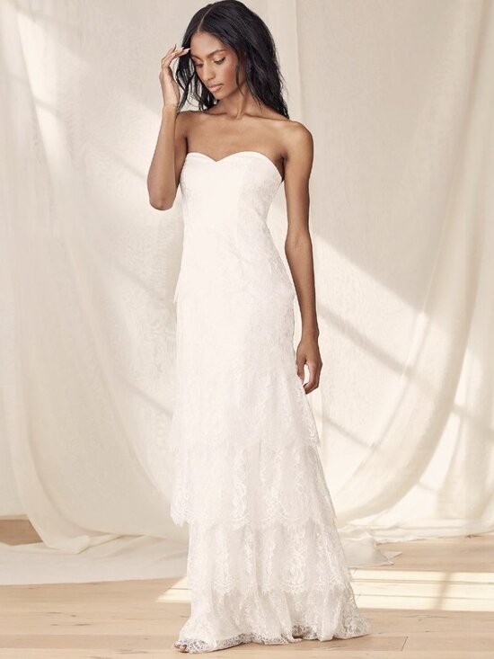 Lulus Dresses & Skirts - Lulus End With A Kiss White Floral Lace Strapless Tiered Maxi Dress​ NWT